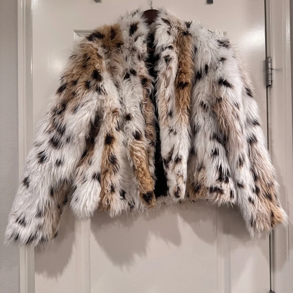 VELVET HEART Avril Leopard Snow Jacket Faux Fur Size Small with Clasps - Picture 4 of 16